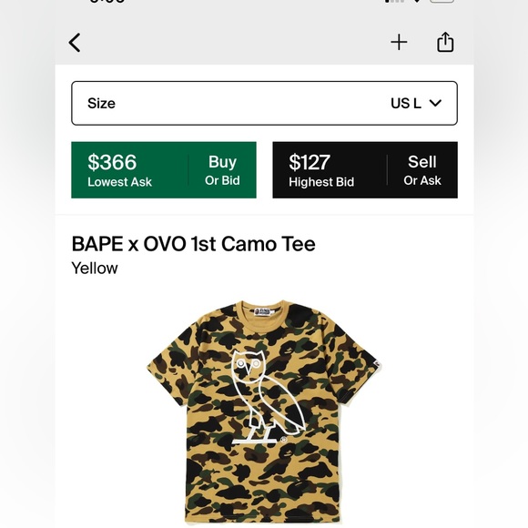 Bape X OVO 1st Camo Tee. (SOLD) - Picture 5 of 5
